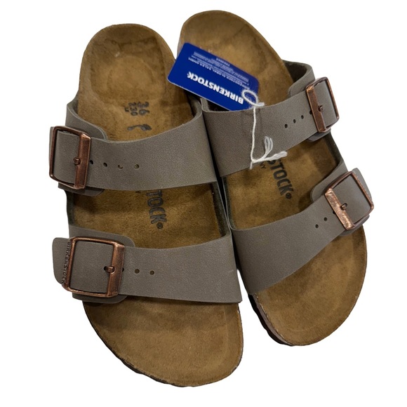 Birkenstock Arizona Women’s Sandals Slides Double Buckle Taupe Sz US 5-5.5 EU 36 - Picture 2 of 10